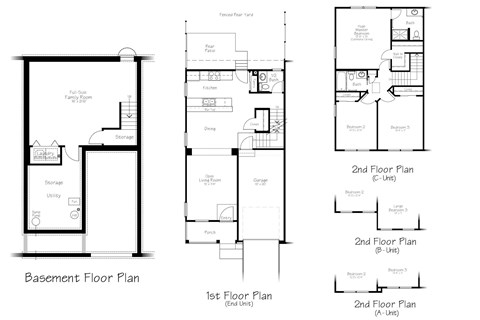Floor plan for 3 beds, 2.5 baths, 1724 sqft